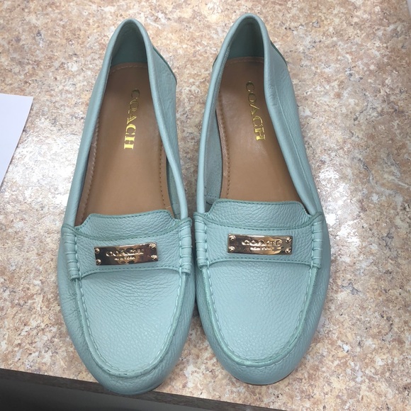 coach blue flats
